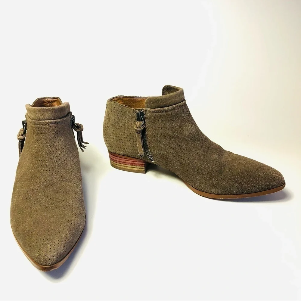 Bettye Suede Dual Zip Ankle Booties